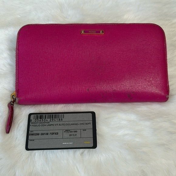Fendi Pink Leather Crayons long zippy wallet - Picture 3 of 17